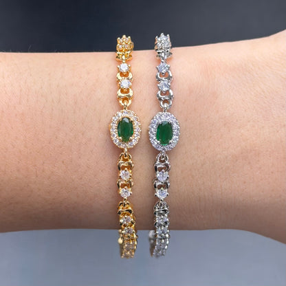 Crystal Oval Gem Bracelet