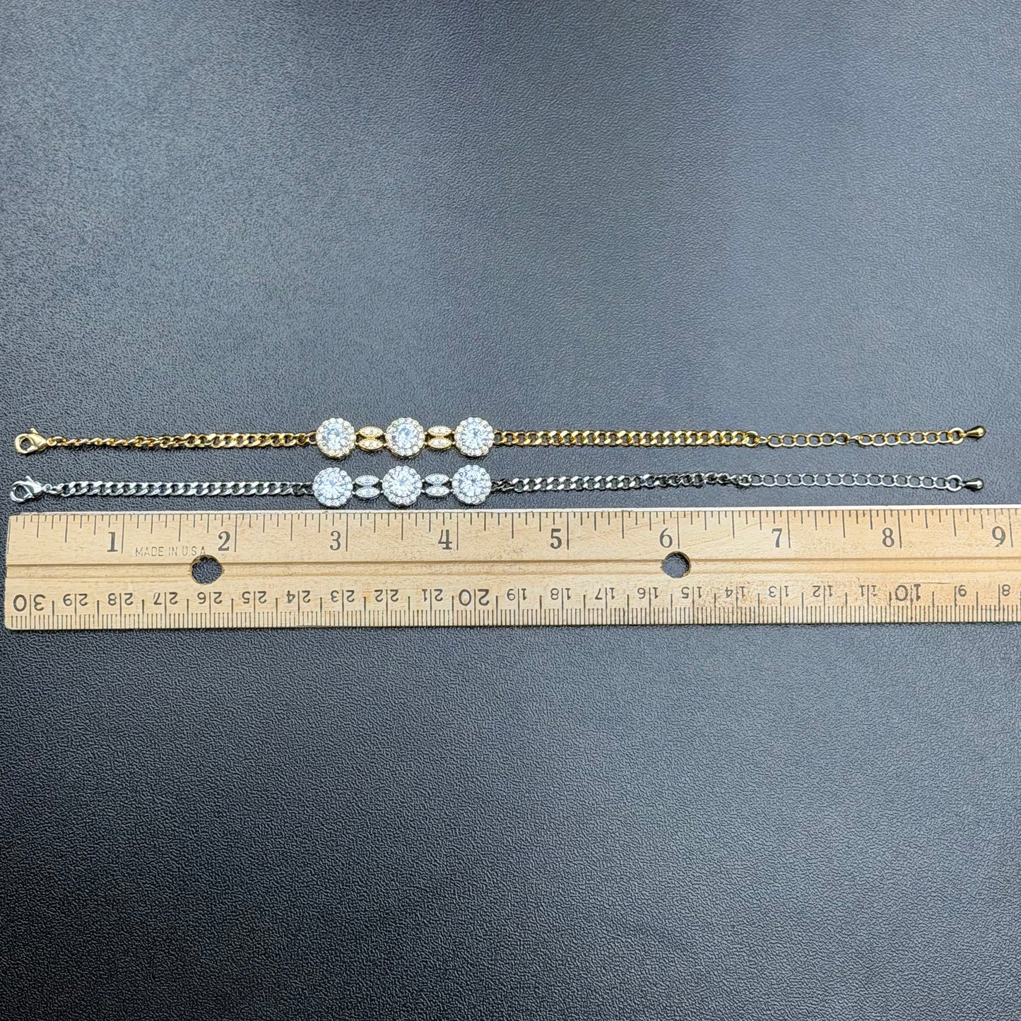 Round Halo Adjustable Bracelet