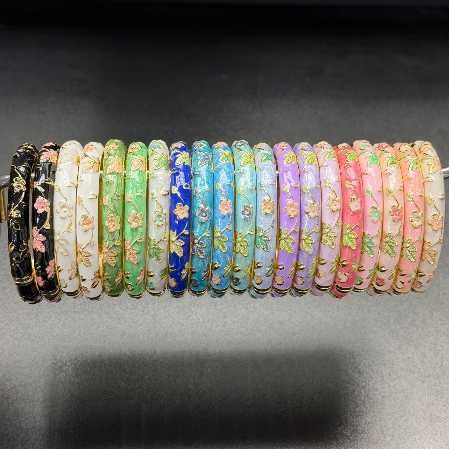 7 mm Flower Enamel Hand-painted Bangle