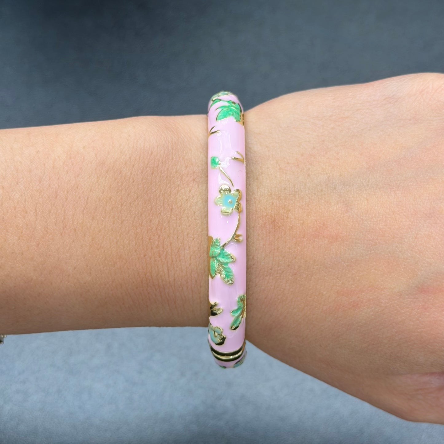 7 mm Flower Enamel Hand-painted Bangle