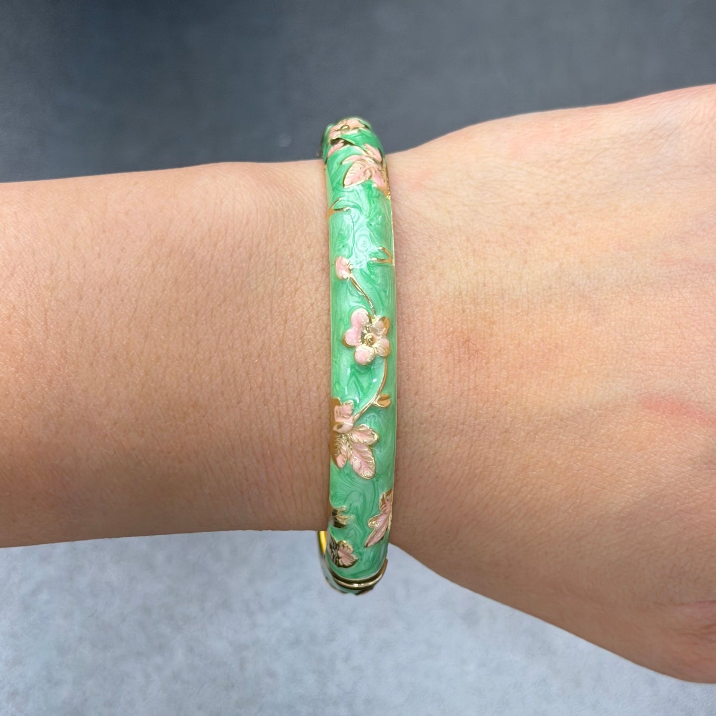 7 mm Flower Enamel Hand-painted Bangle