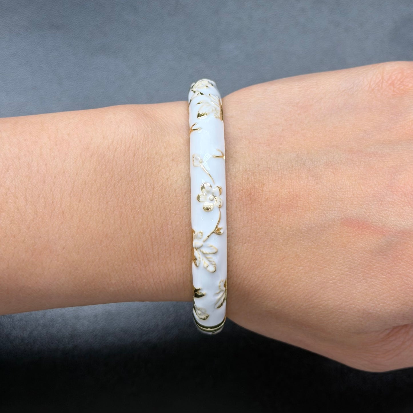 7 mm Flower Enamel Hand-painted Bangle