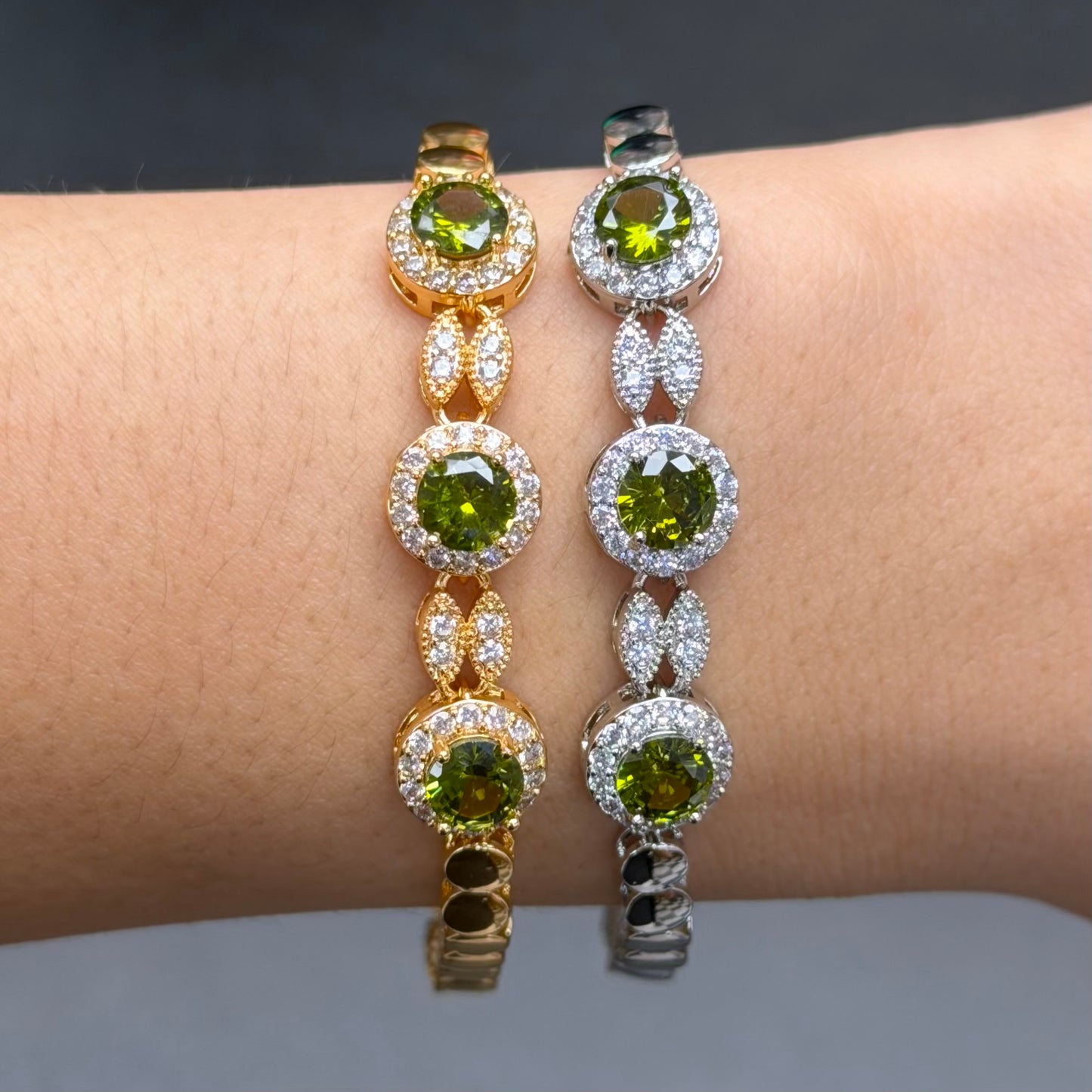 Round Halo Crystal Bracelet