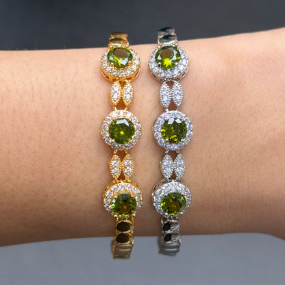Round Halo Crystal Bracelet