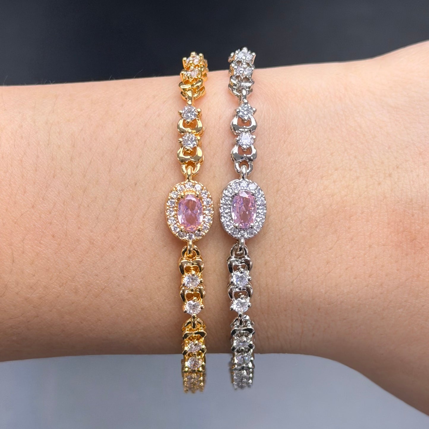 Crystal Oval Gem Bracelet