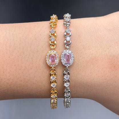Crystal Oval Gem Bracelet