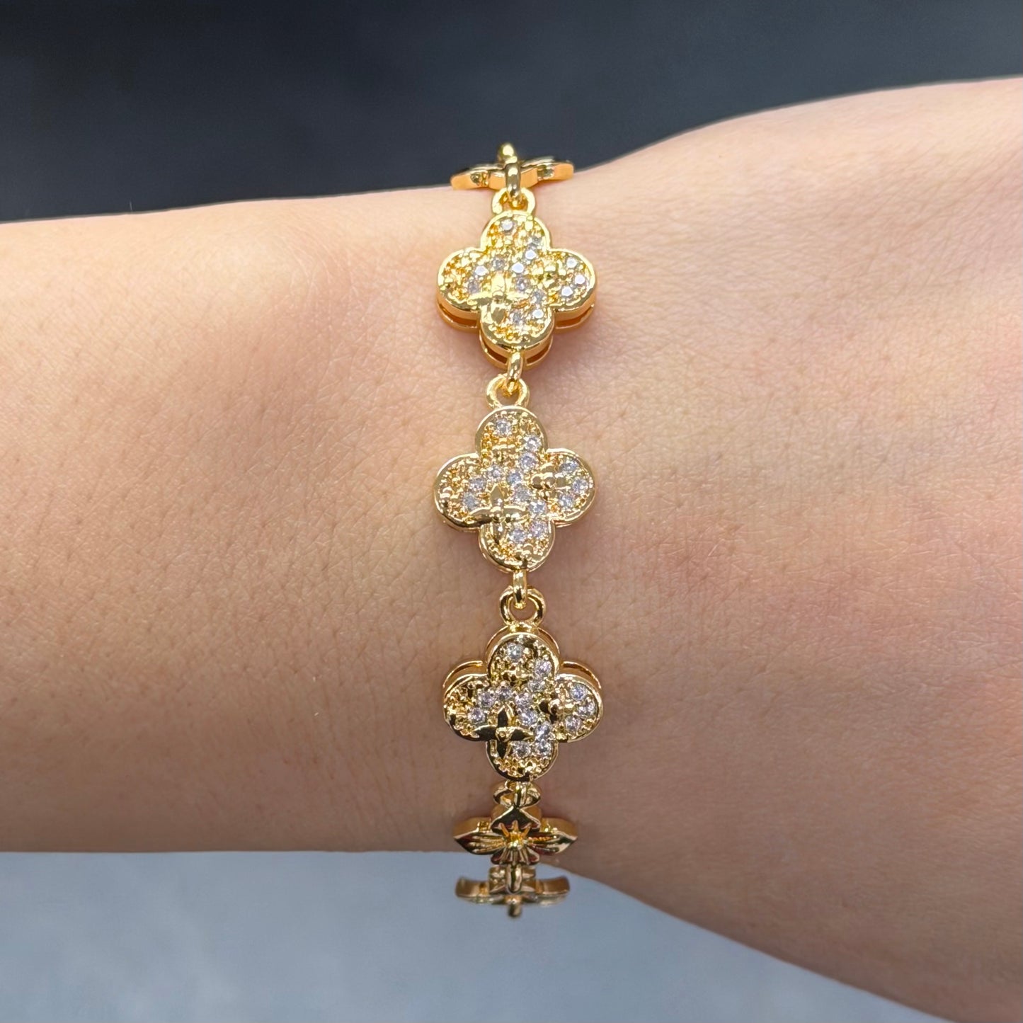 Luxe Pave Clover Bracelet