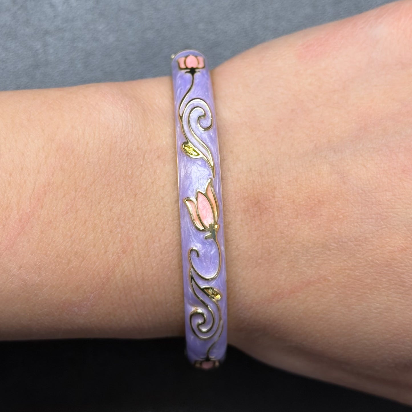 7 mm Tulip Flower Enamel Bangle