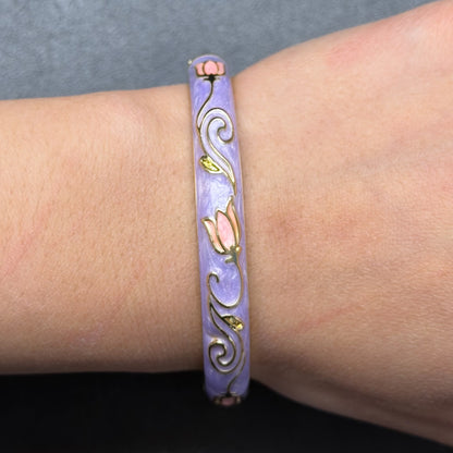 7 mm Tulip Flower Enamel Bangle