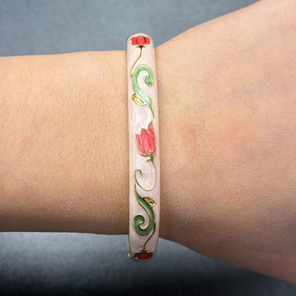 7 mm Tulip Flower Enamel Bangle