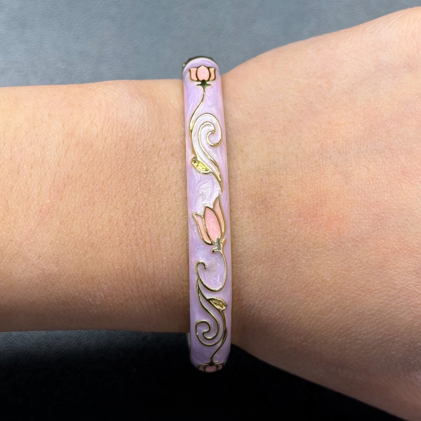 7 mm Tulip Flower Enamel Bangle