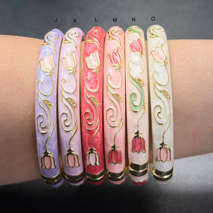 7 mm Tulip Flower Enamel Bangle