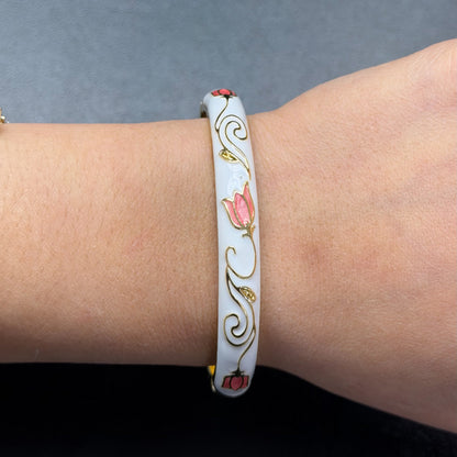 7 mm Tulip Flower Enamel Bangle