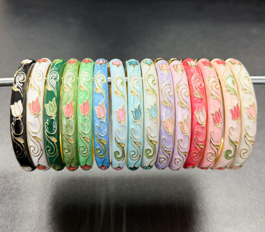7 mm Tulip Flower Enamel Bangle