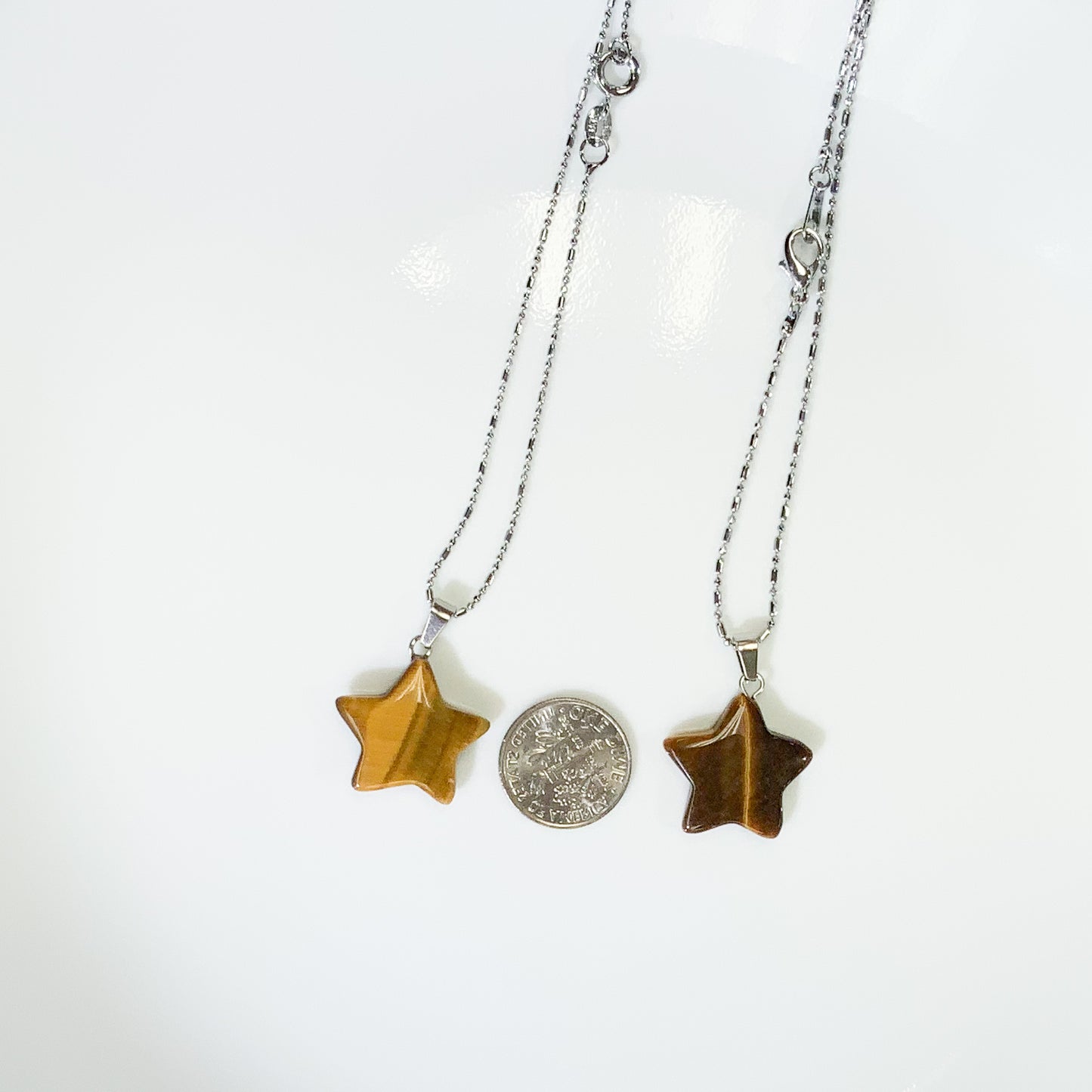 Brown Tigers Eye Star Crystal Necklace