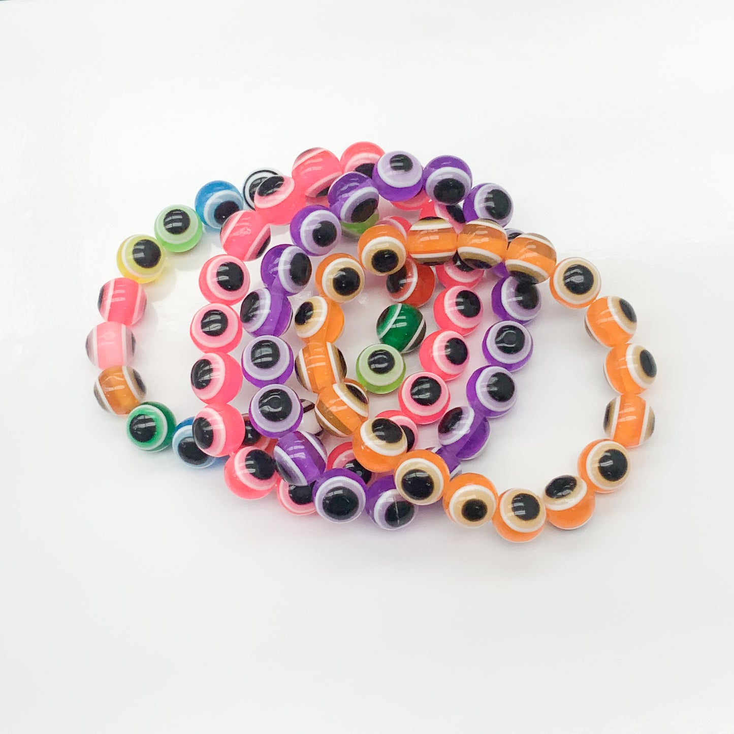 Evil Eye Beaded Resin Bracelet