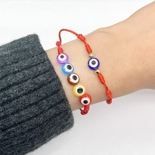 Evil Eye Red String Adjustable Bracelet