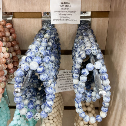 Blue Sodalite Gemstone Beaded Bracelet