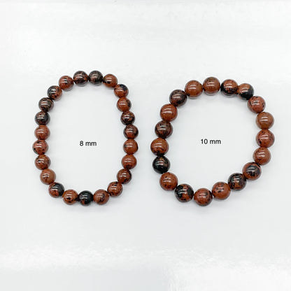 Mahogany Obsidian Beaded Gemstone Bracelet