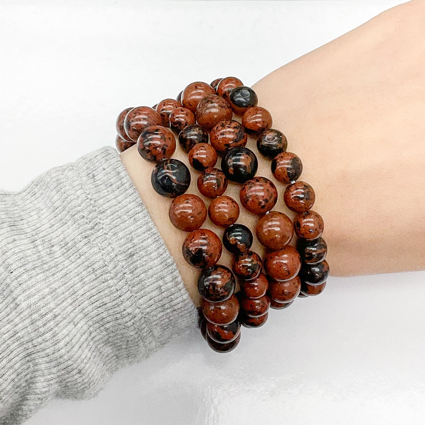 Mahogany Obsidian Beaded Gemstone Bracelet