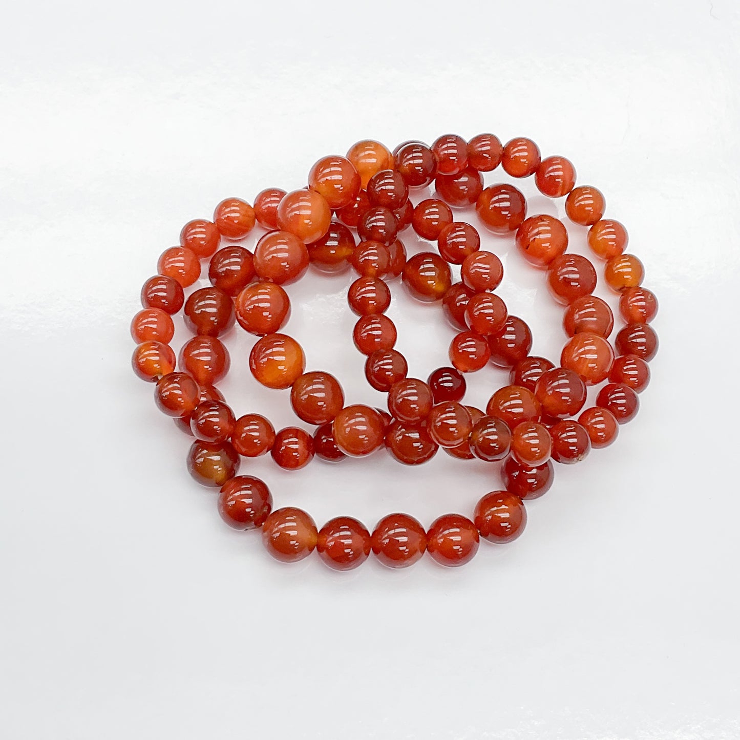 Red Carnelian Beaded Gemstone Bracelet