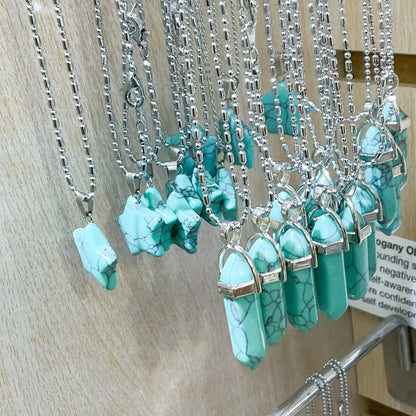 Turquoise Howlite Crystal Necklace