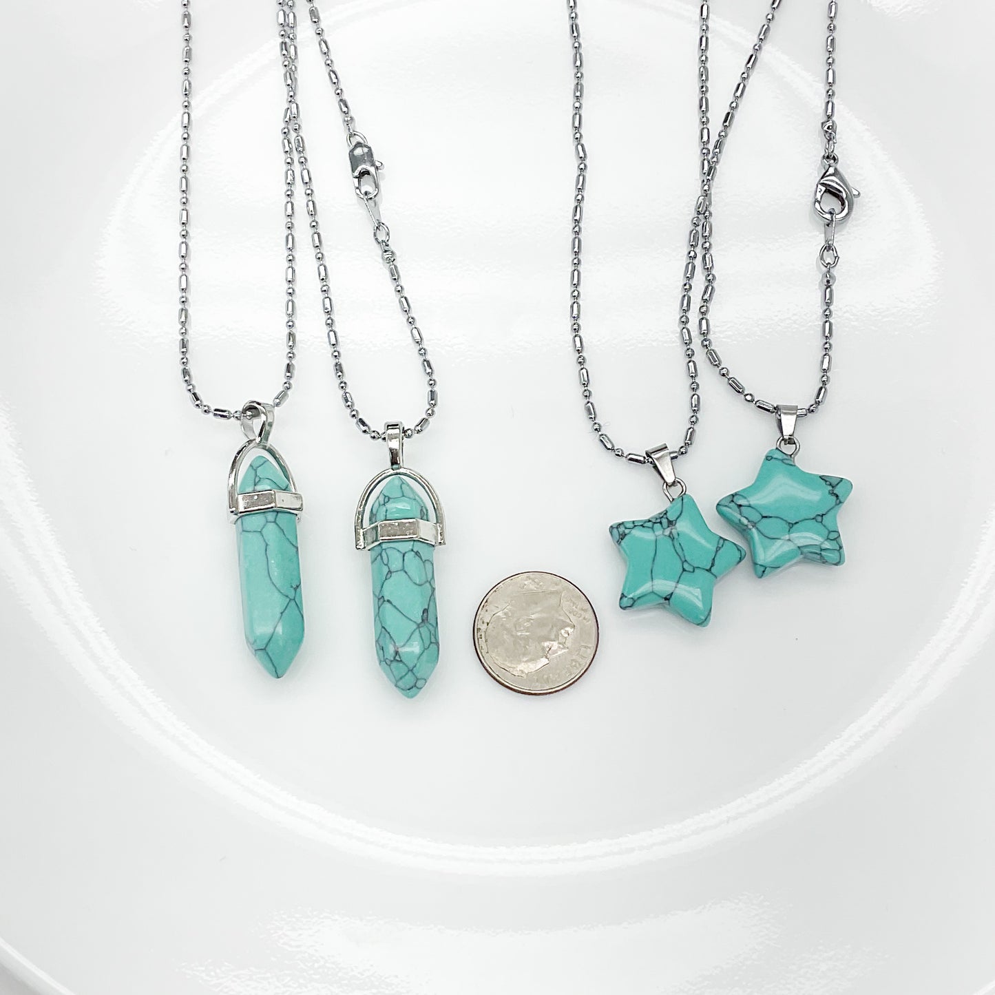 Turquoise Howlite Crystal Necklace