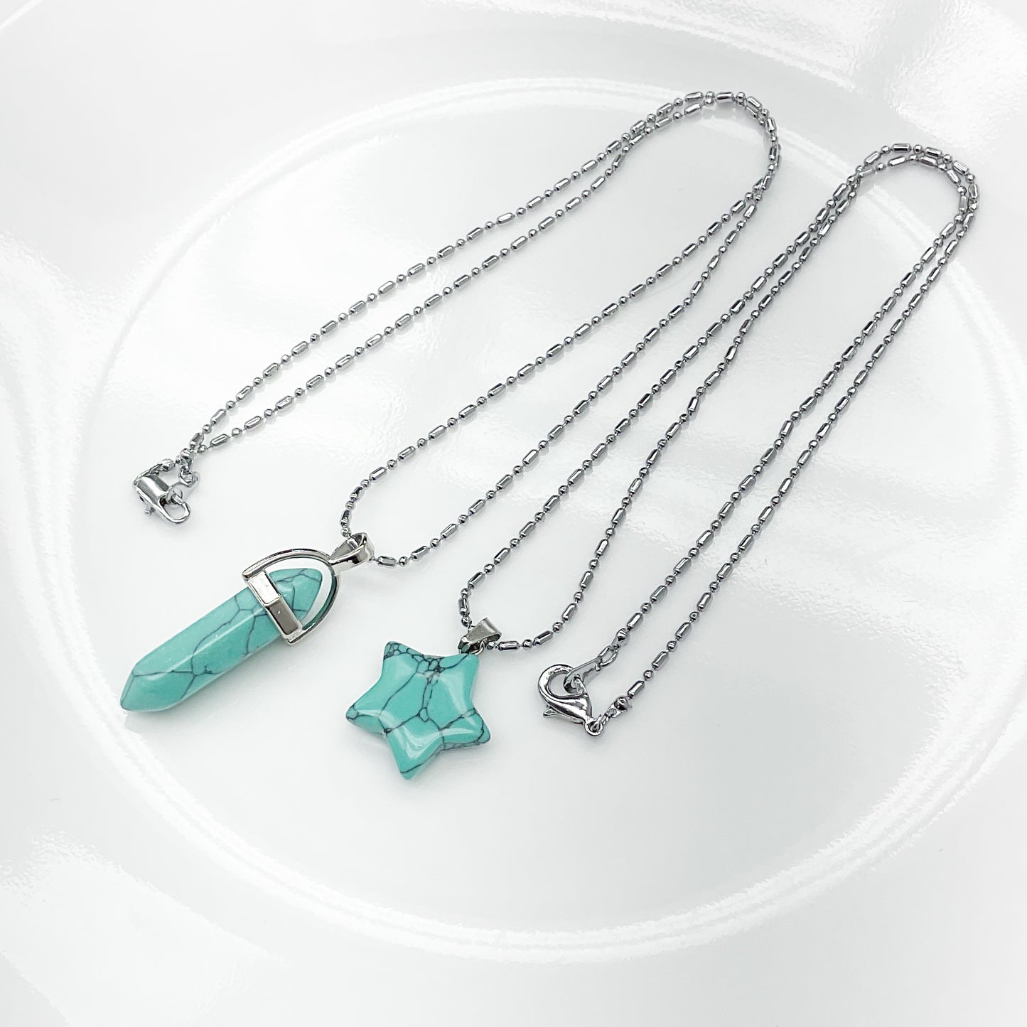 Turquoise Howlite Crystal Necklace