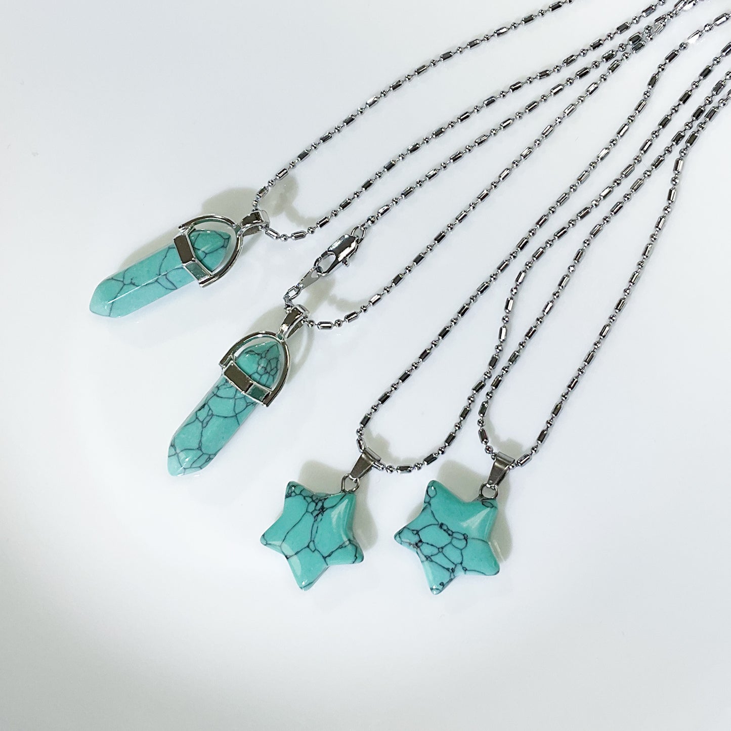 Turquoise Howlite Crystal Necklace