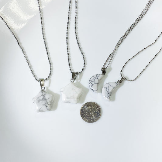 White Howlite Crystal Necklace