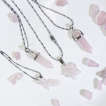 Rose Quartz Crystal Necklace