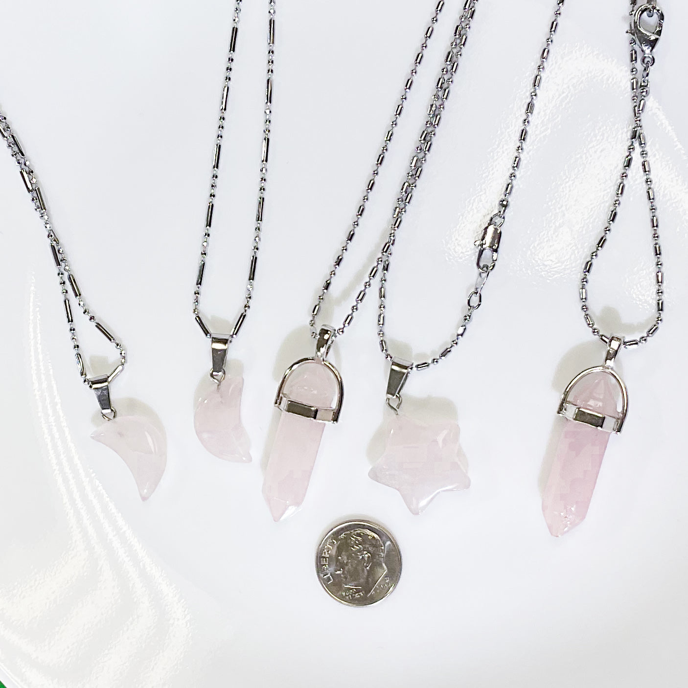 Rose Quartz Crystal Necklace