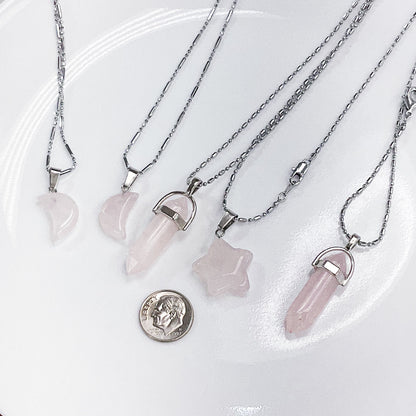 Rose Quartz Crystal Necklace