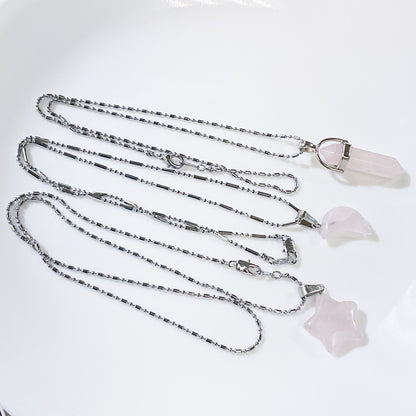 Rose Quartz Crystal Necklace