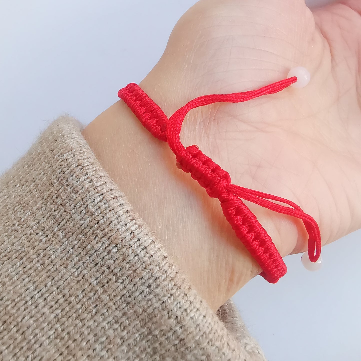 Round Jade Beads Red String Bracelet