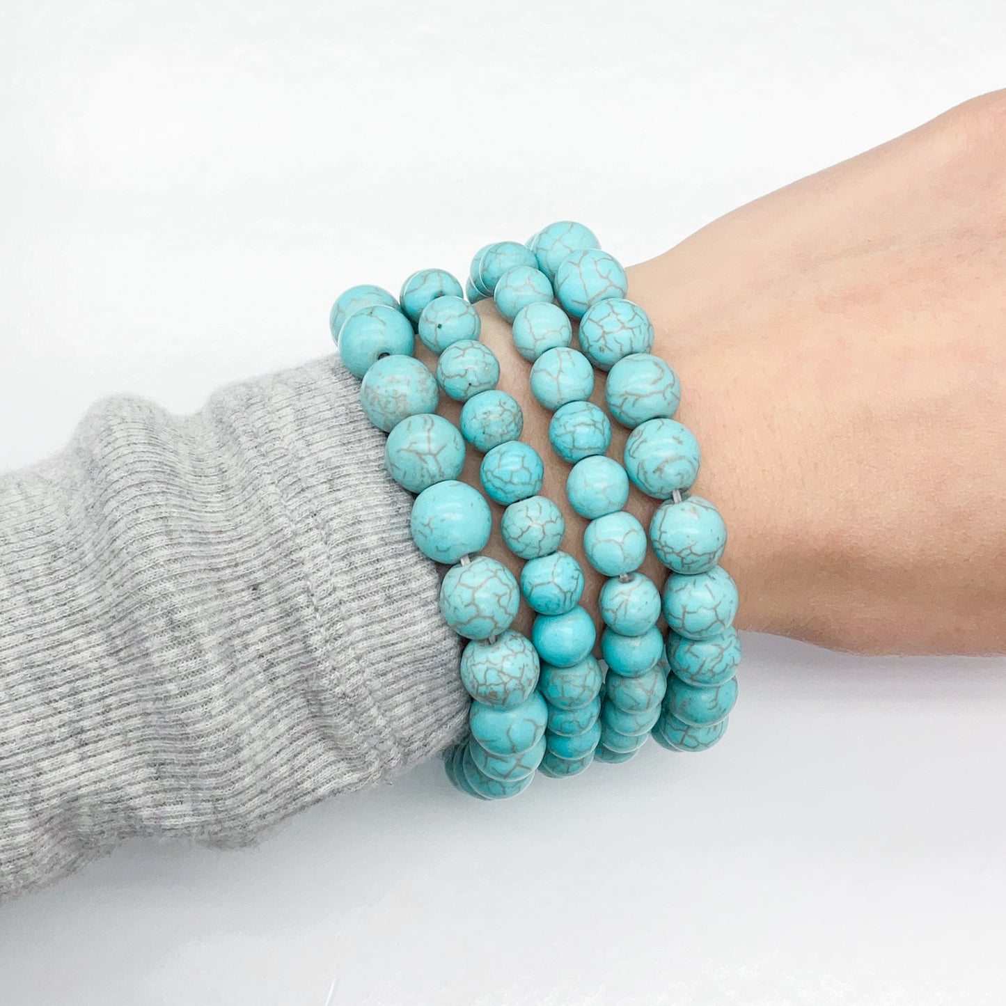 Turquoise Magnesite Beaded Gemstone Bracelet