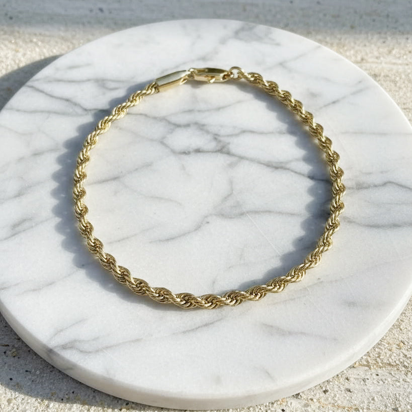 Gold-plated Rope Chain Bracelet