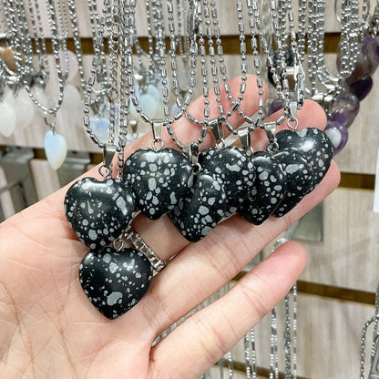 Snowflake Obsidian Crystal Necklace