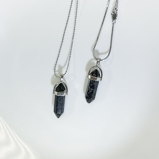 Black Howlite Crystal Necklace