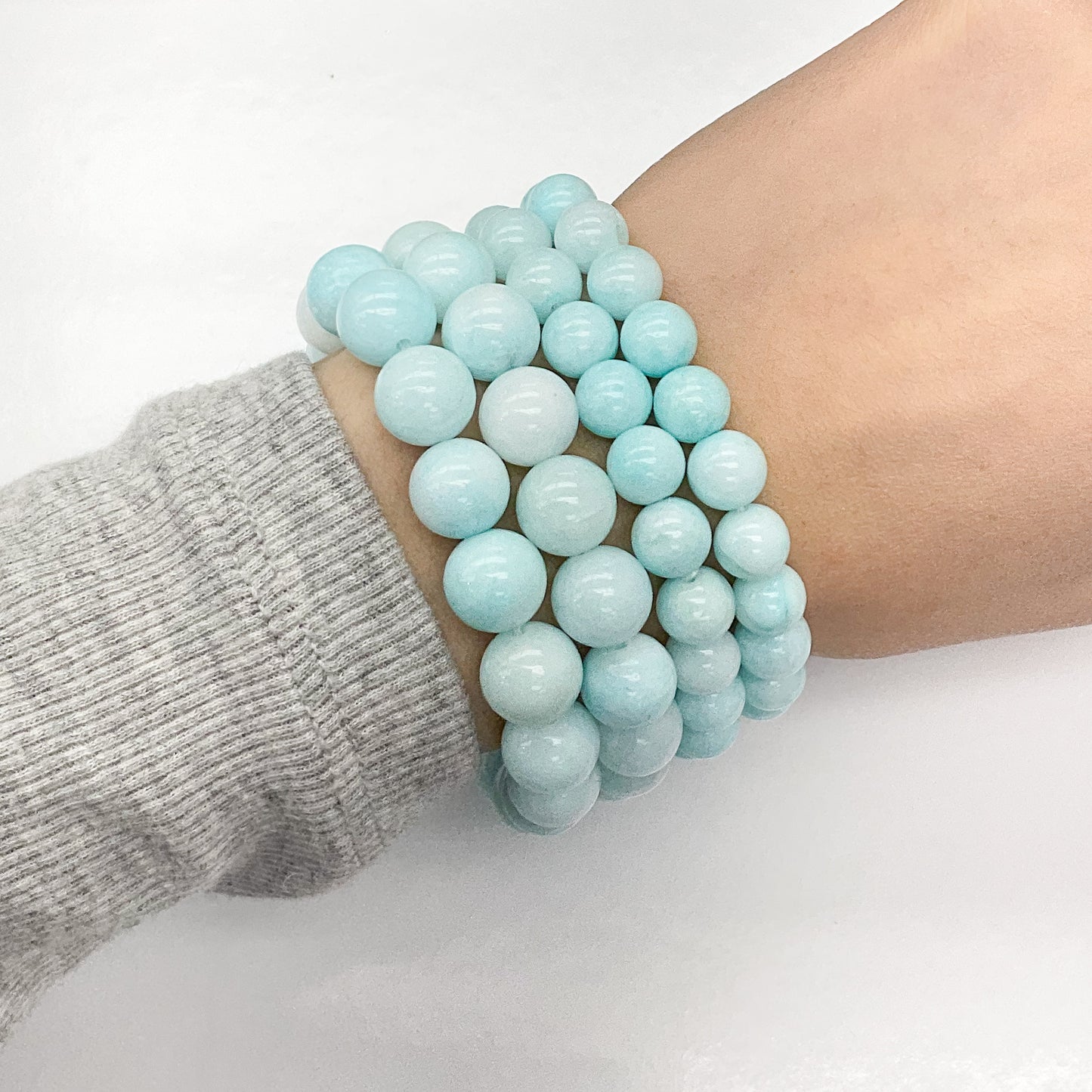 Blue Amazonite Beaded Bracelet