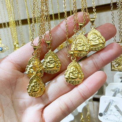 Laughing Buddha Gold-plated Necklace