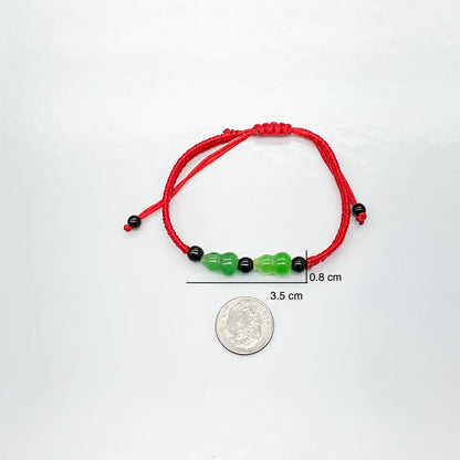 Jade Gourd Charm Red String Bracelet