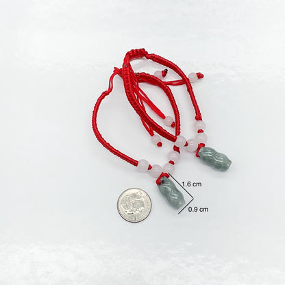 Jade Peanut Charm Red String Bracelet