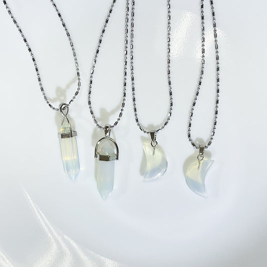 Opalite Moonstone Crystal Necklace