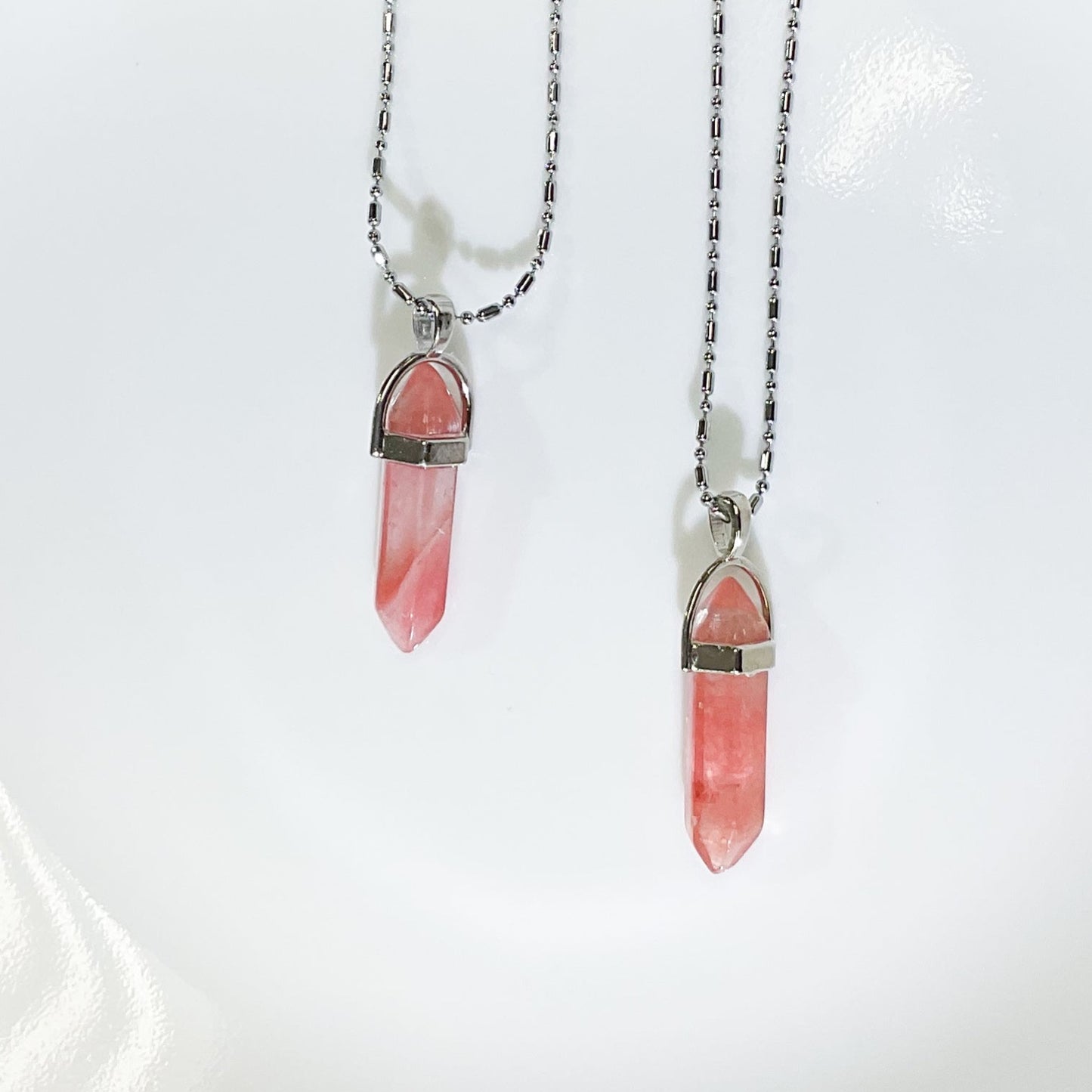 Cherry Quartz Crystal Necklace