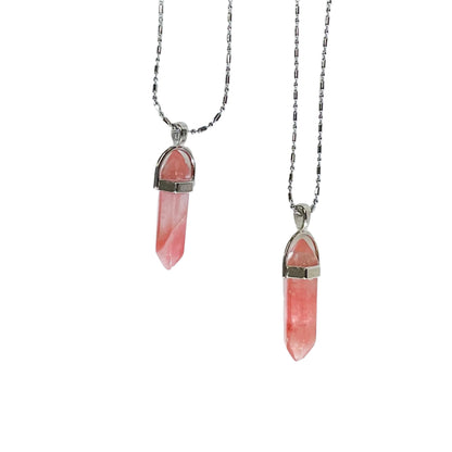 Cherry Quartz Crystal Necklace