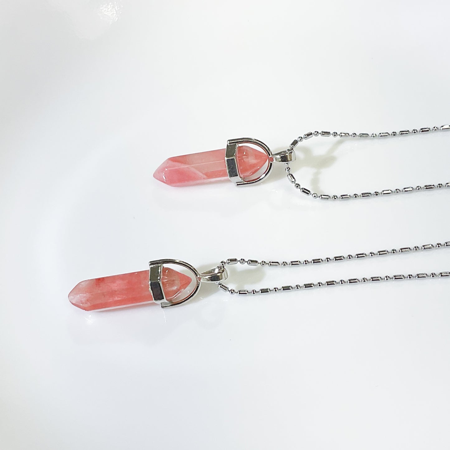 Cherry Quartz Crystal Necklace