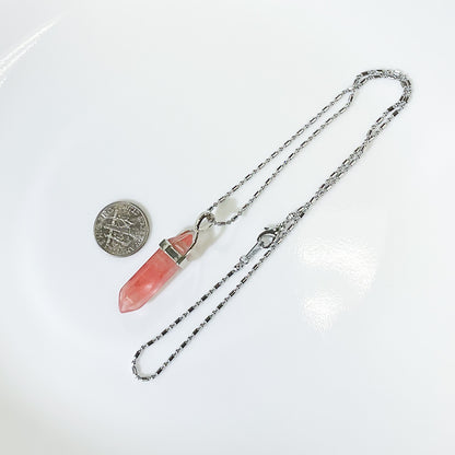 Cherry Quartz Crystal Necklace