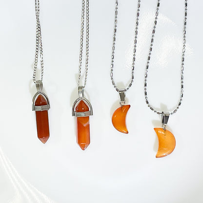 Carnelian Agate Crystal Necklace