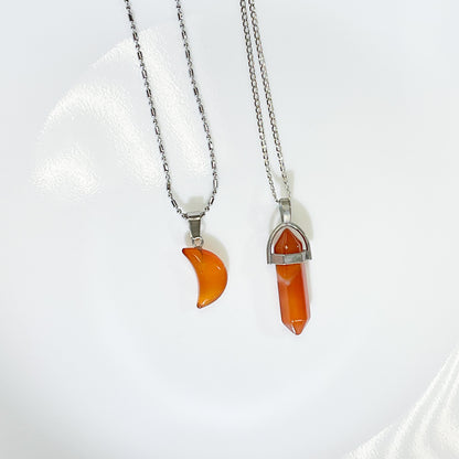 Carnelian Agate Crystal Necklace